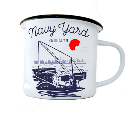 Navy Yard Brooklyn Sketch Camp Mug