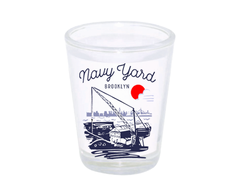 Load image into Gallery viewer, Navy Yard Brooklyn Sketch Shot Glass
