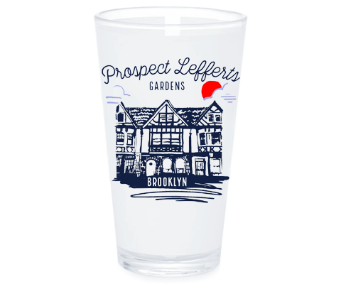 Prospect Lefferts Gardens Brooklyn Sketch Pint Glass