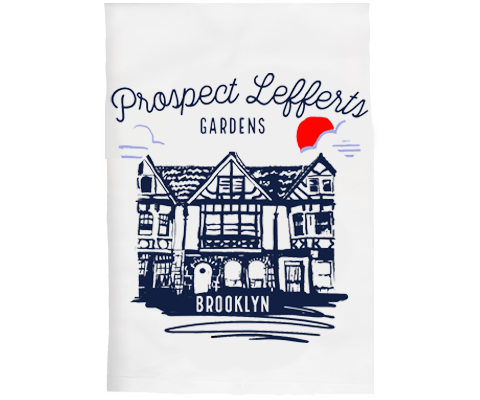 Prospect Lefferts Gardens Brooklyn Sketch Kitchen Tea Towel
