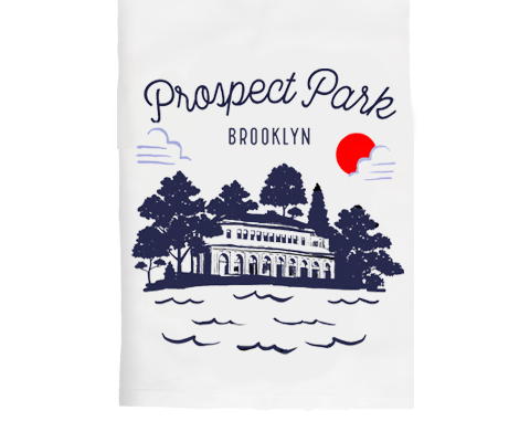 Prospect Park Brooklyn Sketch Kitchen Tea Towel