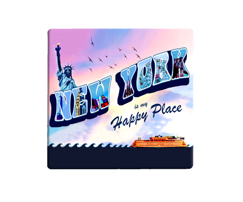 Retro New York is My Happy Place Coaster
