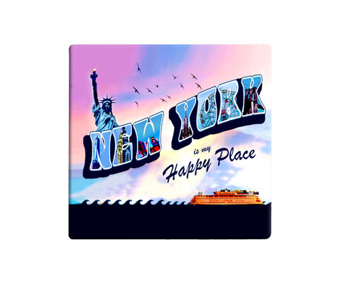 Retro New York is My Happy Place Coaster