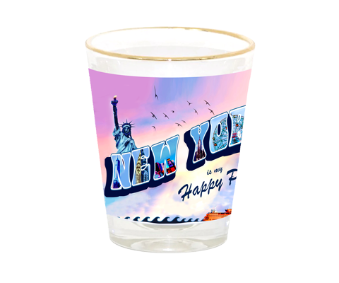 Load image into Gallery viewer, Retro New York is My Happy Place Shot Glass
