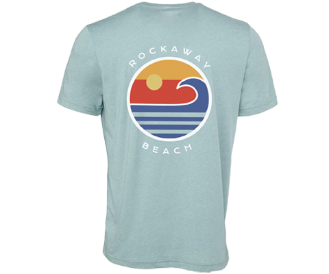 Rockaway Globe on Heather Sea Green Tee