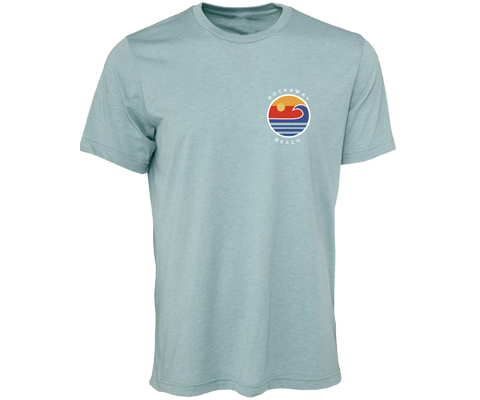 Rockaway Globe on Heather Sea Green Tee