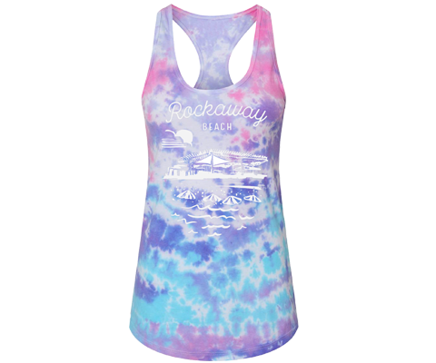 Rockaway Sketch Tie Dye Racer Back Tank Top