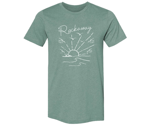 Rockaway Sun Wave Heather Blue Green Tee