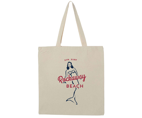 Rockaway Surfer Mermaid Tote Bag