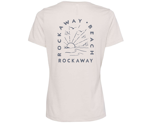 Rockaway Wave Arch on Vintage White Relaxed Fit V Neck