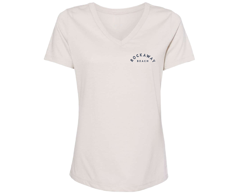 Rockaway Wave Arch on Vintage White Relaxed Fit V Neck