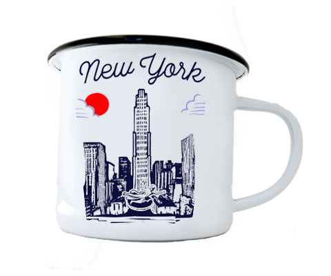 Load image into Gallery viewer, New York Rockefeller Center Manhattan Sketch Camp Mug
