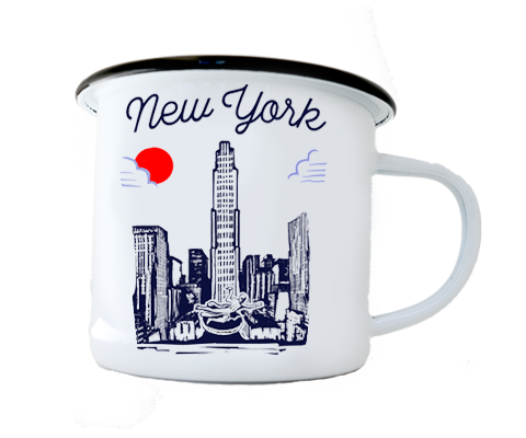 New York Rockefeller Center Manhattan Sketch Camp Mug