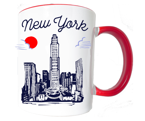 New York Rockefeller Center Manhattan Sketch Mug