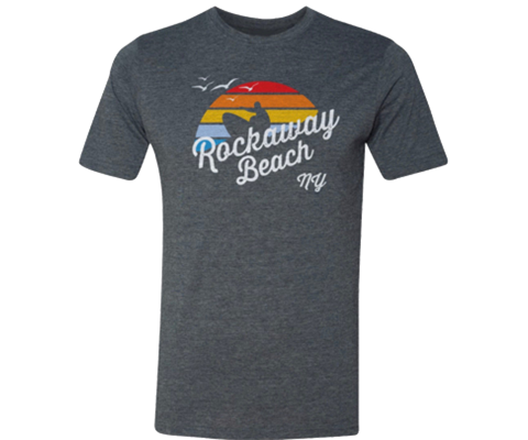 Rainbow Surfer Rockaway Adult Tee Shirt