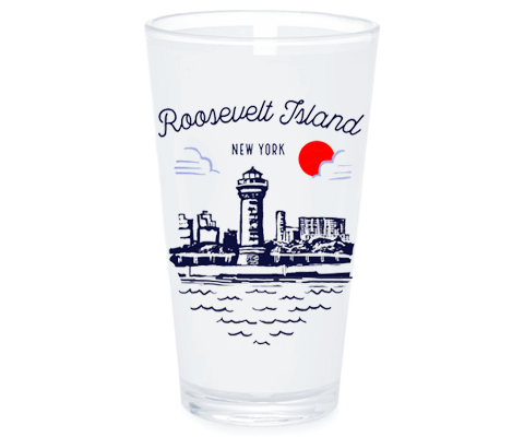 Roosevelt Island Manhattan Sketch Pint Glass