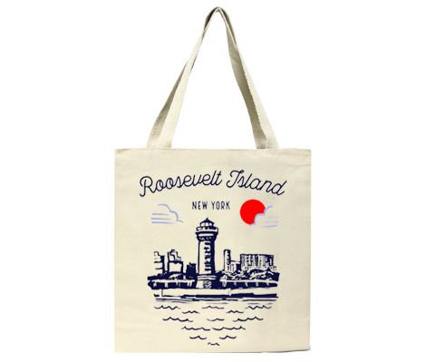 Roosevelt Island Manhattan Sketch Tote Bag
