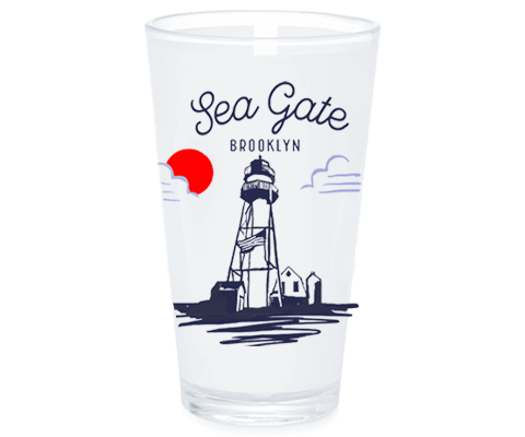 Sea Gate Brooklyn Sketch Pint Glass