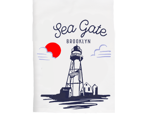 Sea Gate Brooklyn Sketch Kitchen Tea Towel