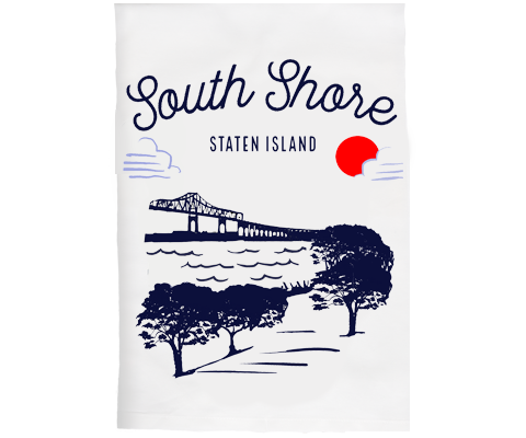South Shore Staten Island Sketch Kitchen Tea Towel