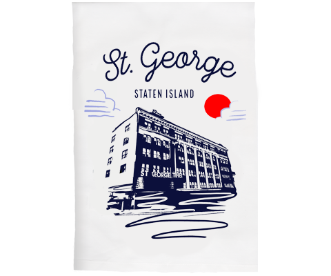 St. George Staten Island Sketch Kitchen Tea Towel