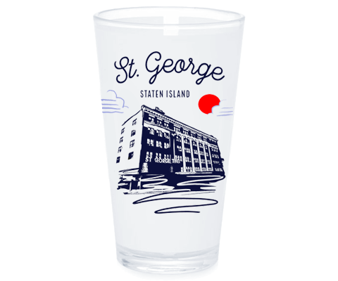 Load image into Gallery viewer, St. George Staten Island Sketch Pint Glass
