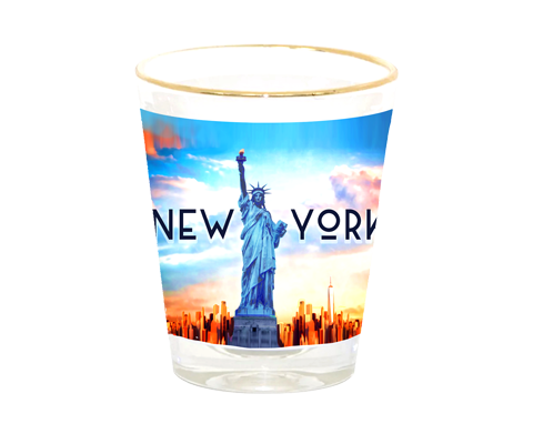 Statue of Liberty Sunset New York Shot Glass