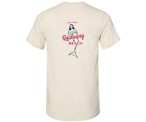 Rockaway Surfer Mermaid Natural Prism Tee