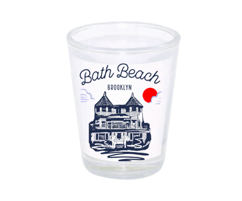 Bath Beach Brooklyn Sketch Shot Glass