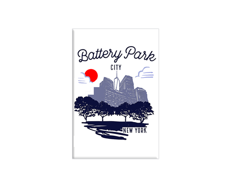 Battery Park City New York City Sketch Magnet