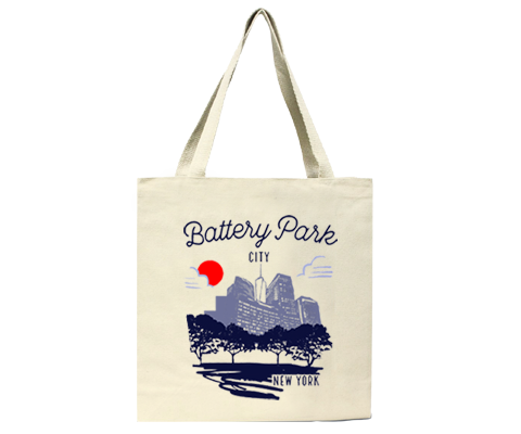 Battery Park City Manhattan Sketch Tote Bag