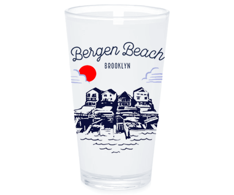 Bergen Beach Brooklyn Sketch Pint Glass
