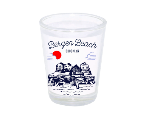 Bergen Beach Brooklyn Sketch Shot Glass