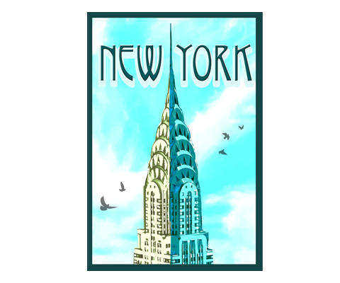 Chrysler Building Blue Sky New York Postcard