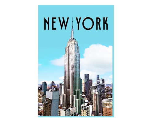 Empire State Building Blue Sky New York Postcard