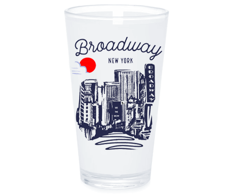 Broadway Manhattan Sketch Pint Glass
