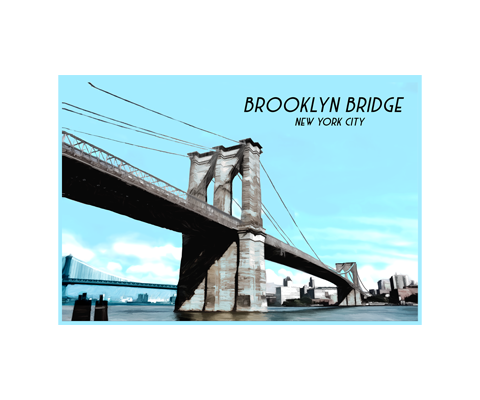 Vintage Brooklyn Bridge Postcard