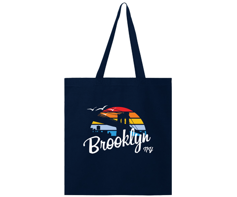 Load image into Gallery viewer, Brooklyn Retro Sunrise Tote Bag
