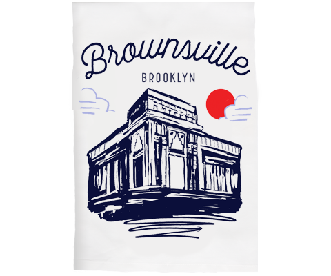 Brownsville Brooklyn Sketch Kitchen Tea Towel
