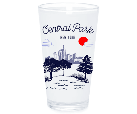Central Park Manhattan Sketch Pint Glass