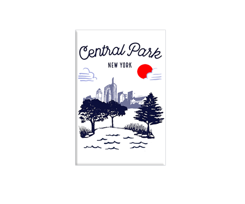Central Park New York Sketch Magnet