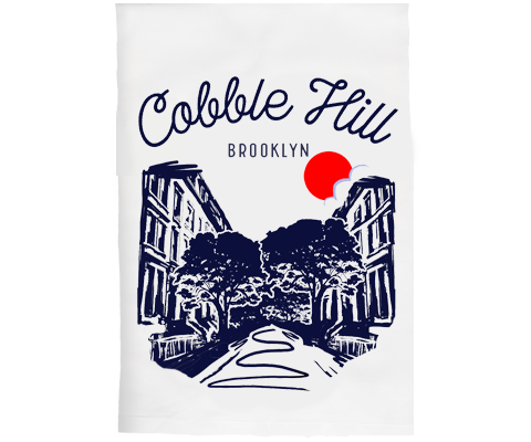 Cobble Hill Brooklyn Sketch Kitchen Tea Towel