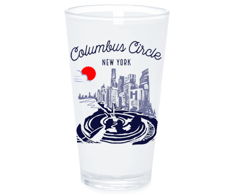 Load image into Gallery viewer, Columbus Circle Manhattan Sketch Pint Glass
