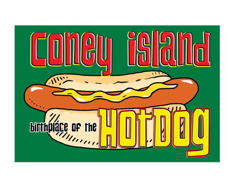 Load image into Gallery viewer, Coney Island Hotdog Brooklyn Postcard
