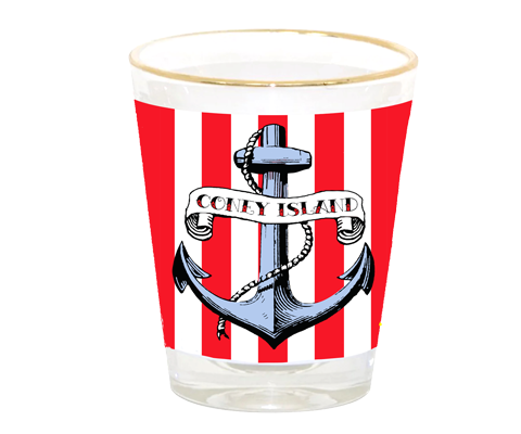 Coney Island Striped Anchor Shot Glass