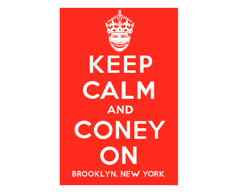 Keep Calm and Coney On Brooklyn Postcard