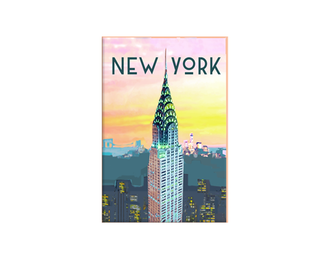 Cotton Candy Sky Chrysler Building New York Magnet