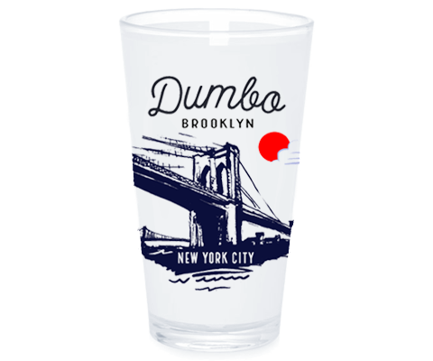Dumbo Brooklyn Bridge Sketch Pint Glass