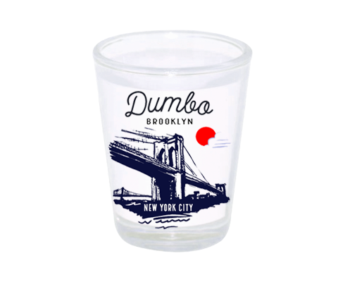 Dumbo Brooklyn Bridge Sketch Shot Glass