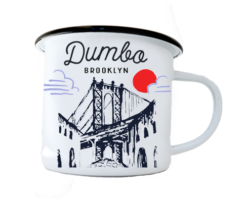 Dumbo Brooklyn Manhattan Bridge Sketch Camp Mug